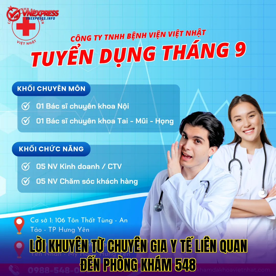 Lời khuyên từ chuyên gia y tế liên quan đến phòng khám 548