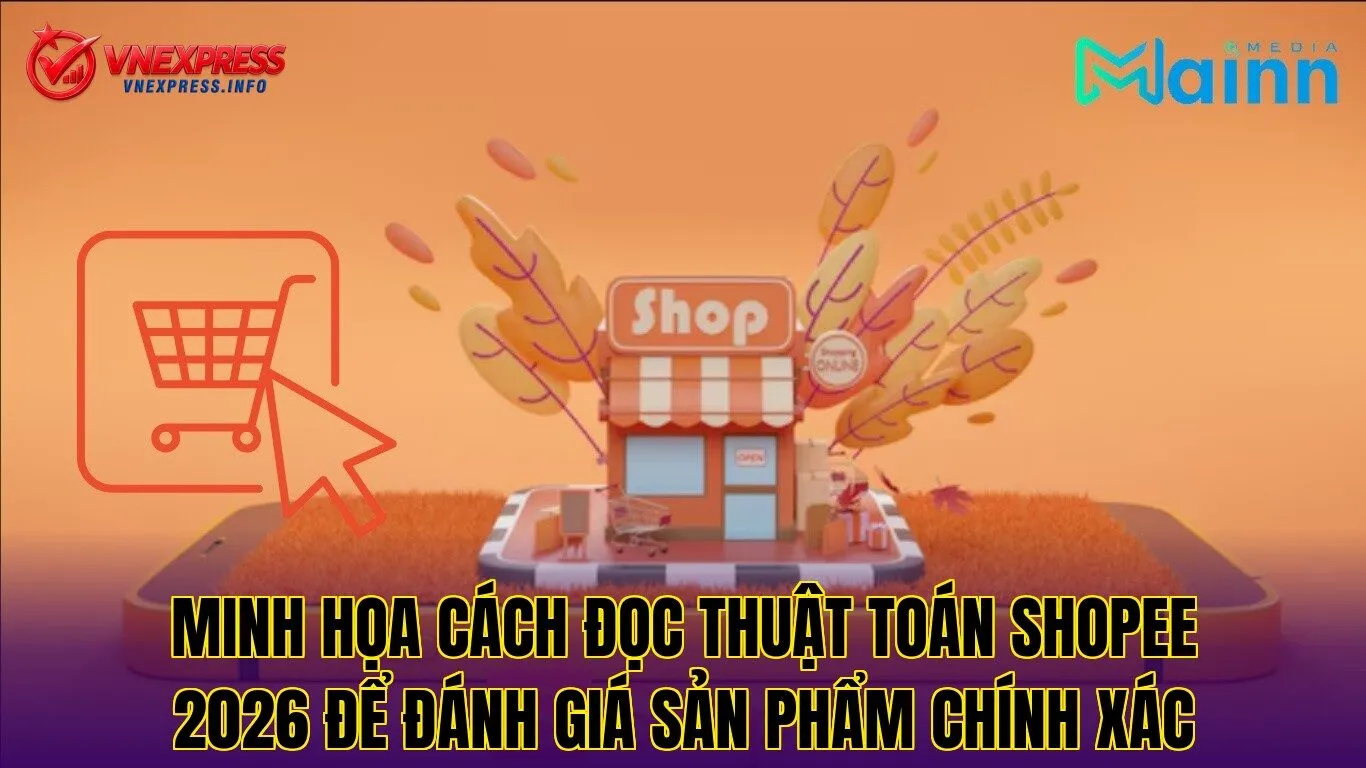 Minh họa cách đọc thuật toán Shopee 2026 để đánh giá sản phẩm chính xác