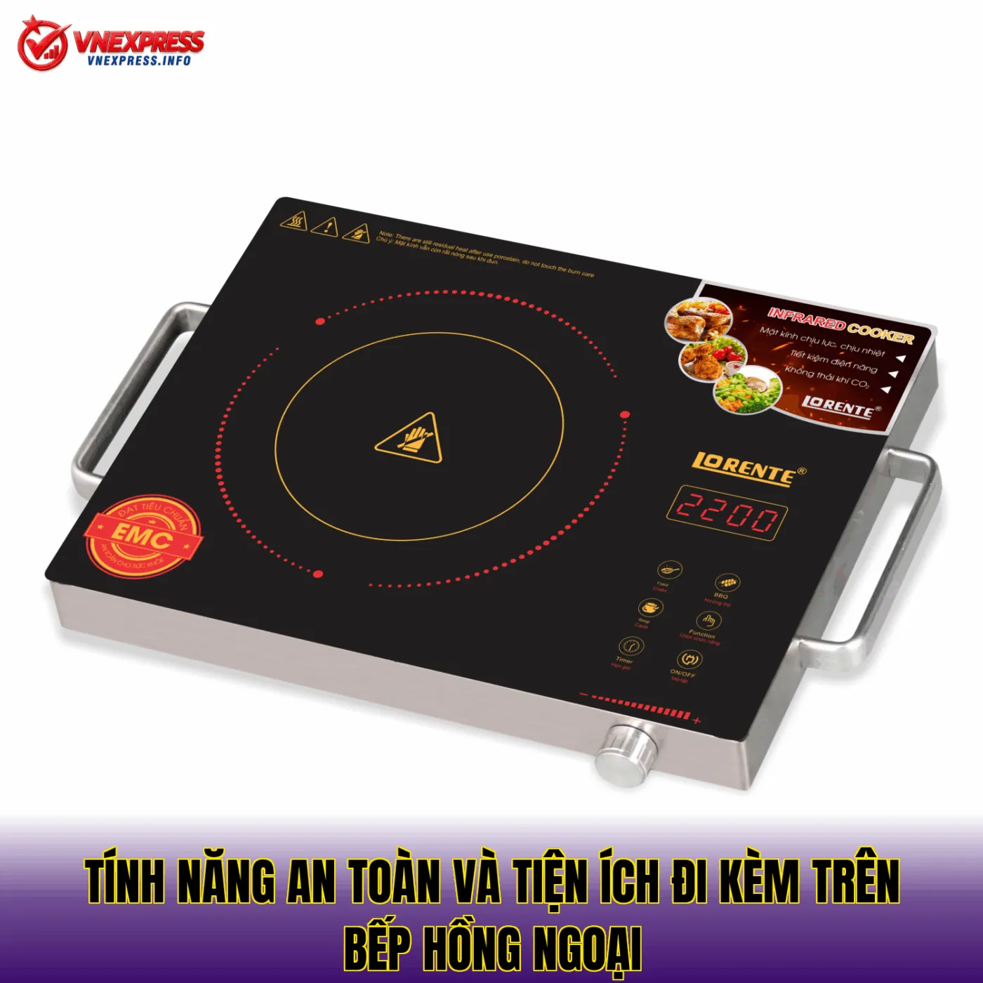 Tính năng an toàn và tiện ích đi kèm trên bếp hồng ngoại