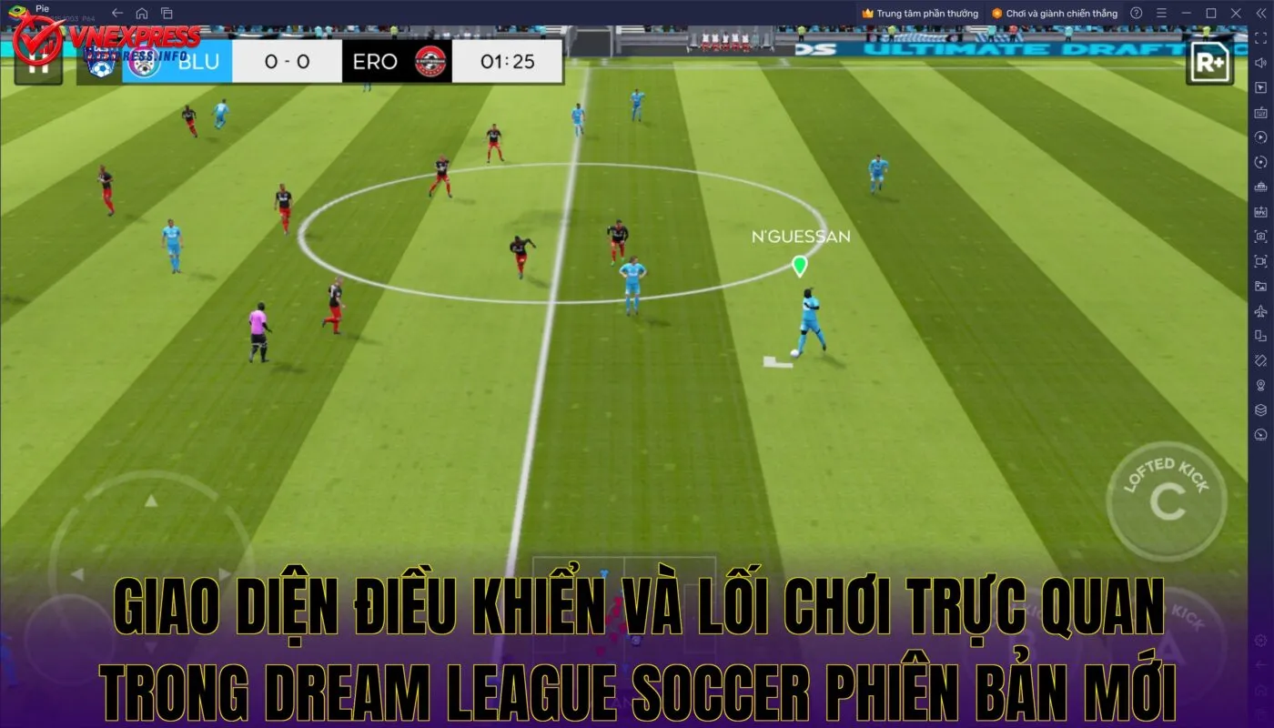 Giao diện điều khiển và lối chơi trực quan trong Dream League Soccer phiên bản mới