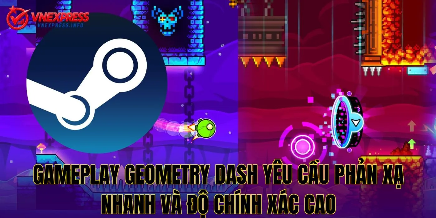 Gameplay Geometry Dash yêu cầu phản xạ nhanh và độ chính xác cao