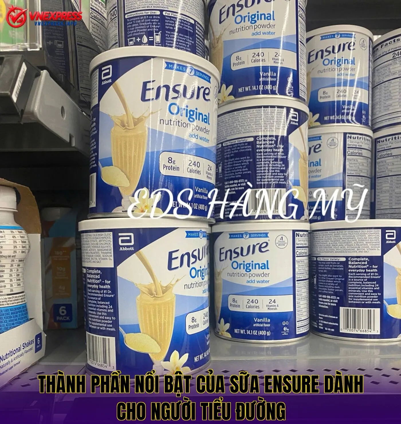 Thành phần nổi bật của sữa Ensure dành cho người tiểu đường